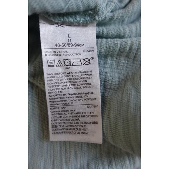 GAP Polo Shirt Mens Large Green Solid Slub Pocket Short Sleeve Casual Soft - Picture 6 of 7